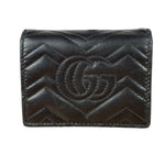 Gucci Black Leather Marmont Card Case Wallet