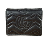 Gucci Black Leather Marmont Card Case Wallet