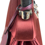 Gucci Burgundy Satin Bamboo Top Handle Bag