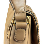 Gucci Vintage Tan Leather Medium Flap Shoulder Bag