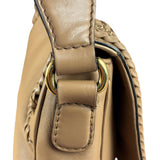 Gucci Vintage Tan Leather Medium Flap Shoulder Bag