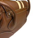 Prada Lizard Pushlock Flap Brown Vitello Daino Shoulder Bag