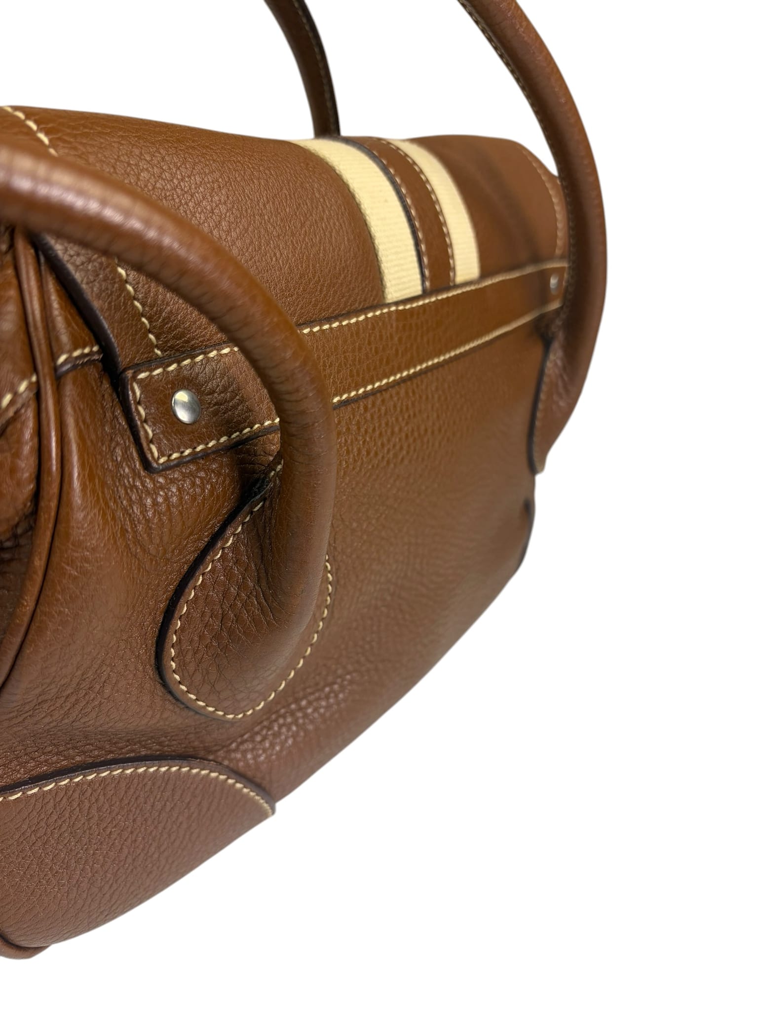 Prada Lizard Pushlock Flap Brown Vitello Daino Shoulder Bag