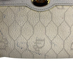 Christian Dior Vintage White Honeycomb Print Mini Coin Pouch
