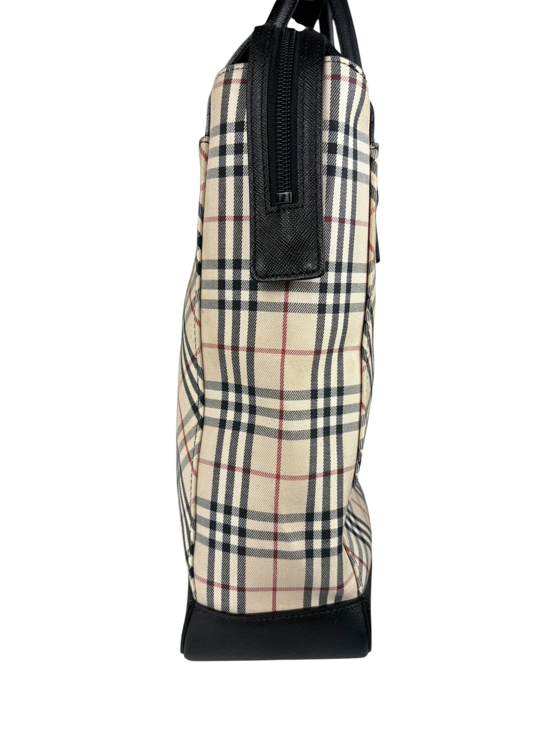 Burberry Beige Canvas Nova Check Tote Bag