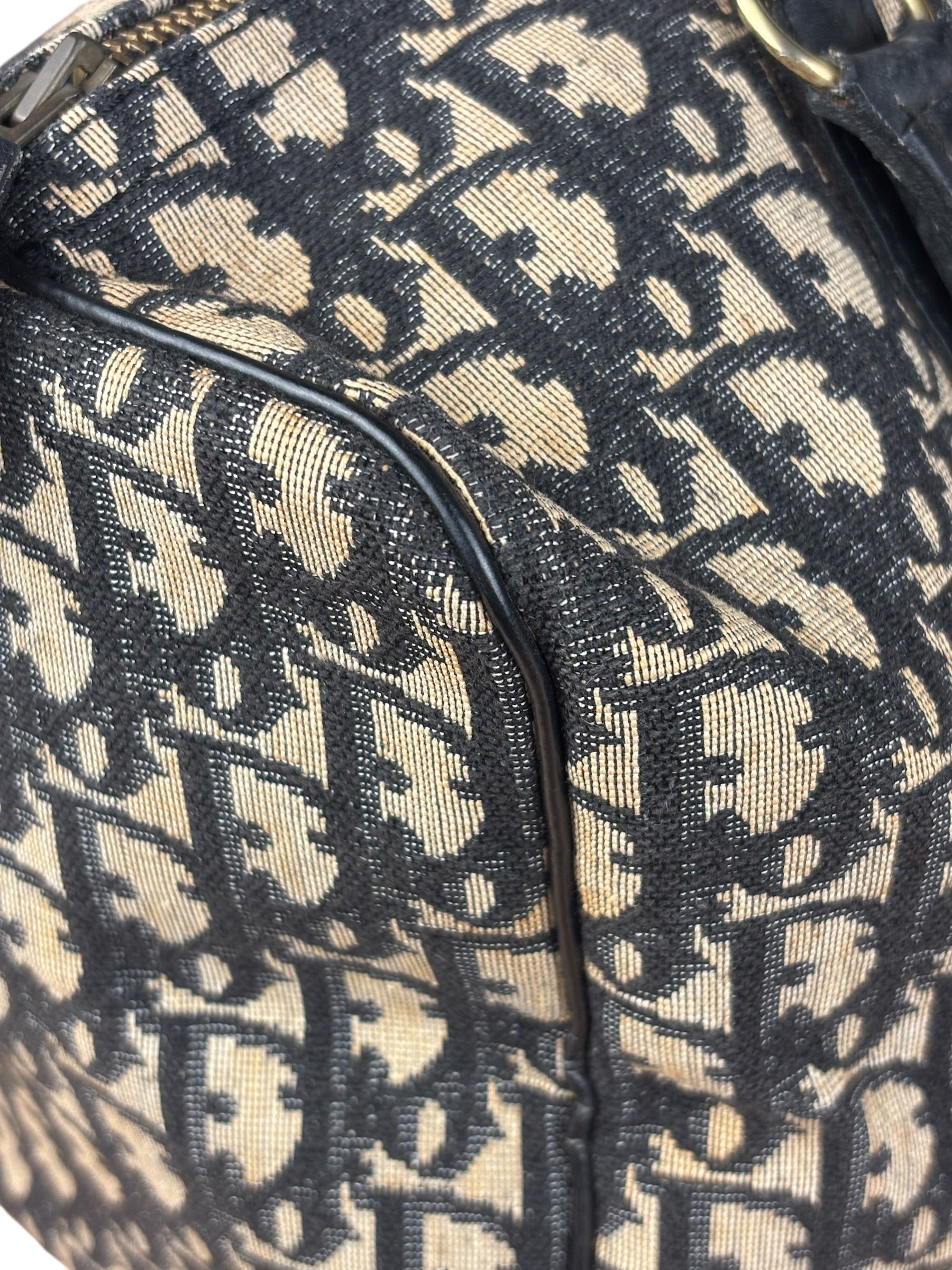 Christian Dior Vintage Navy Trotter Boston Bag