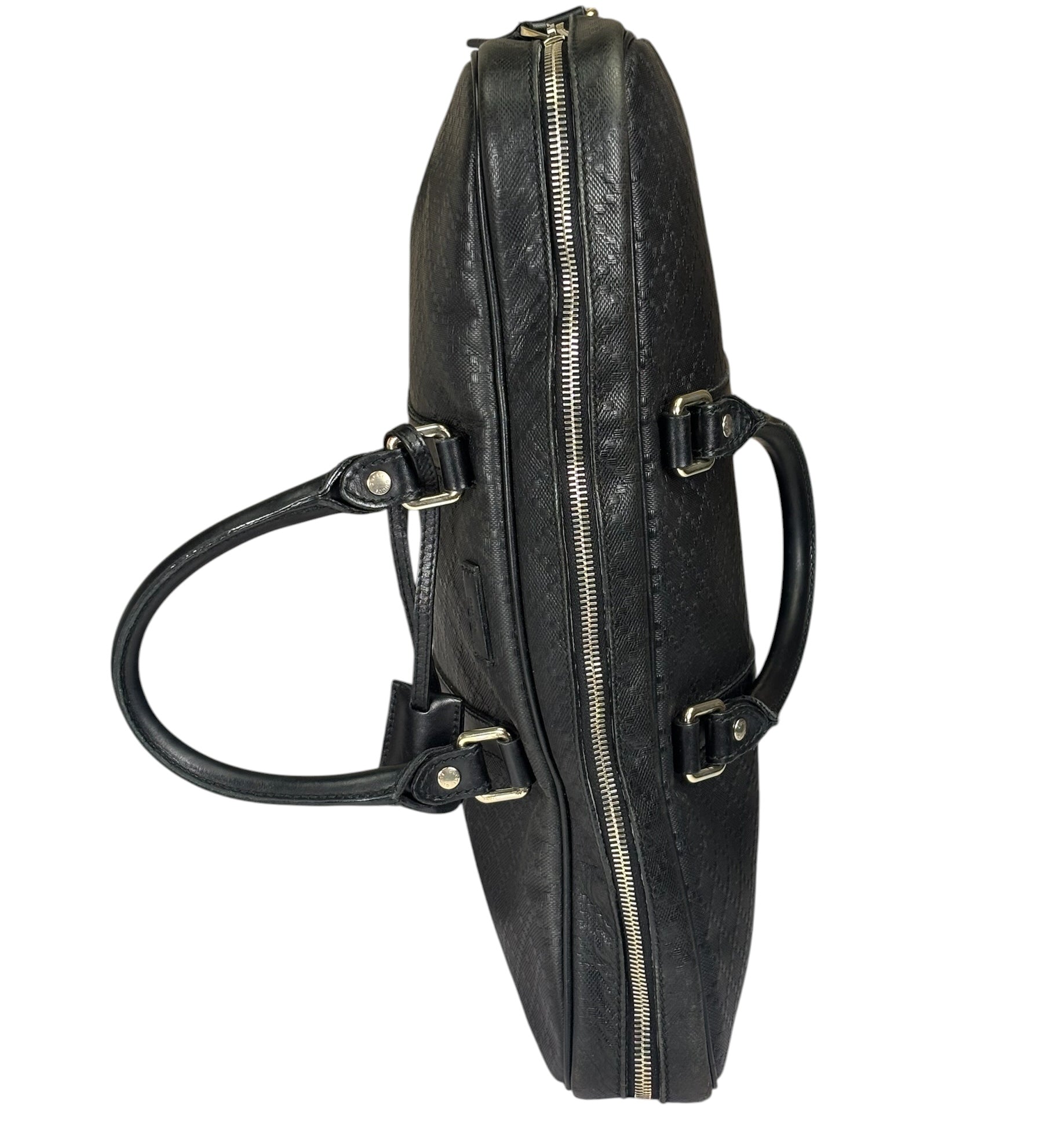 Gucci Black Leather Diamante Briefcase