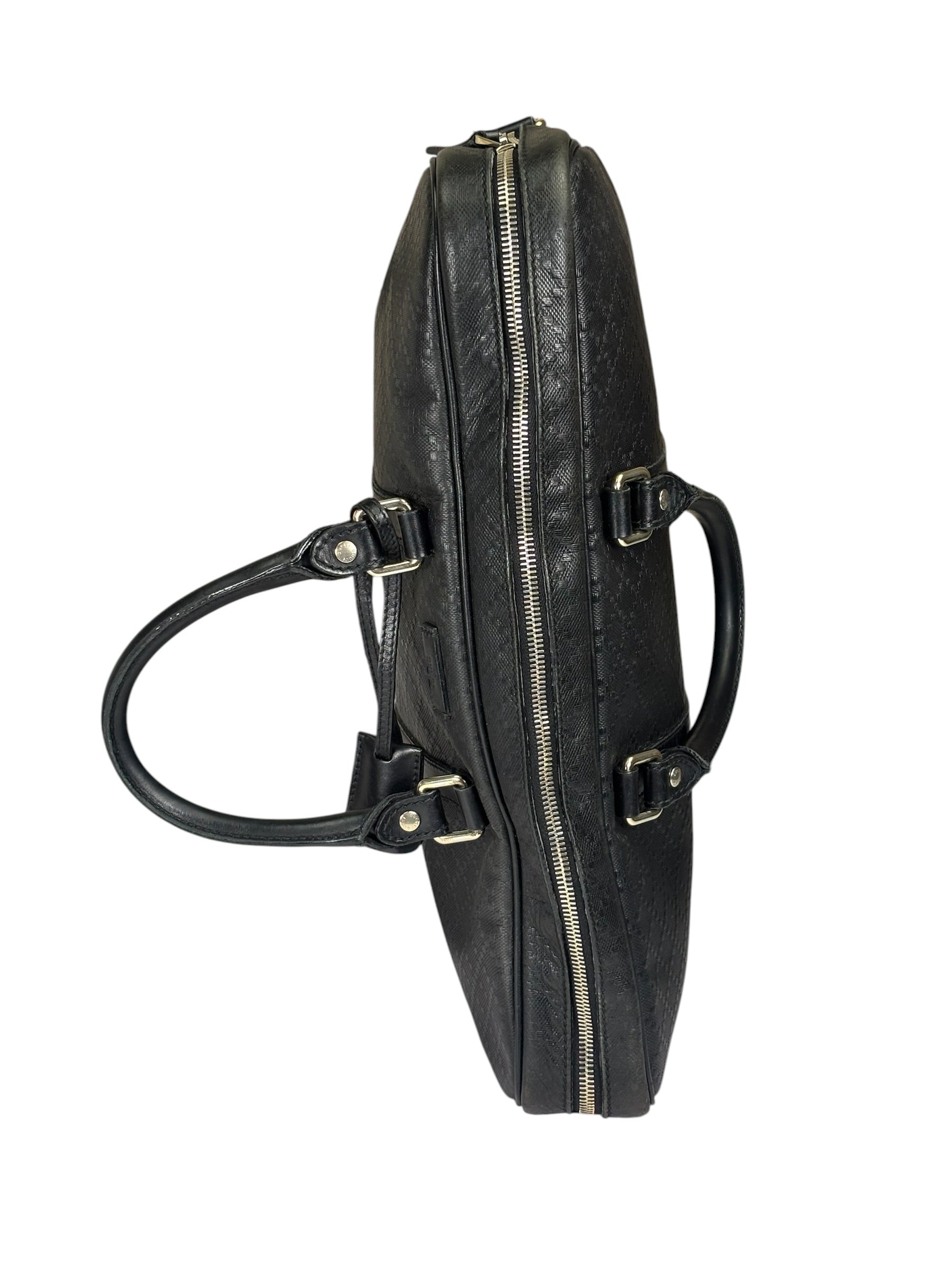 Gucci Black Leather Diamante Briefcase