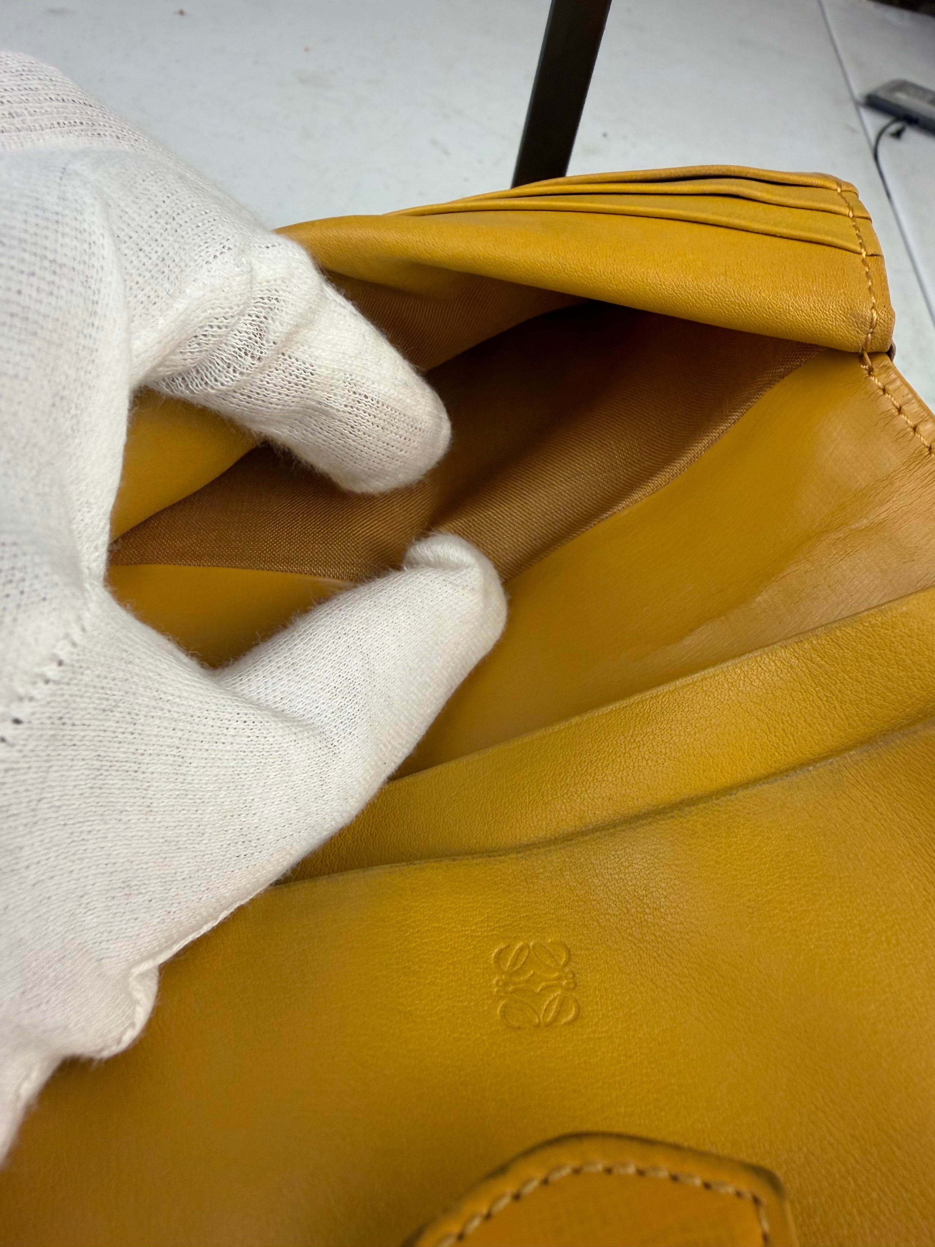 Loewe Vintage Yellow Leather Bifold Wallet