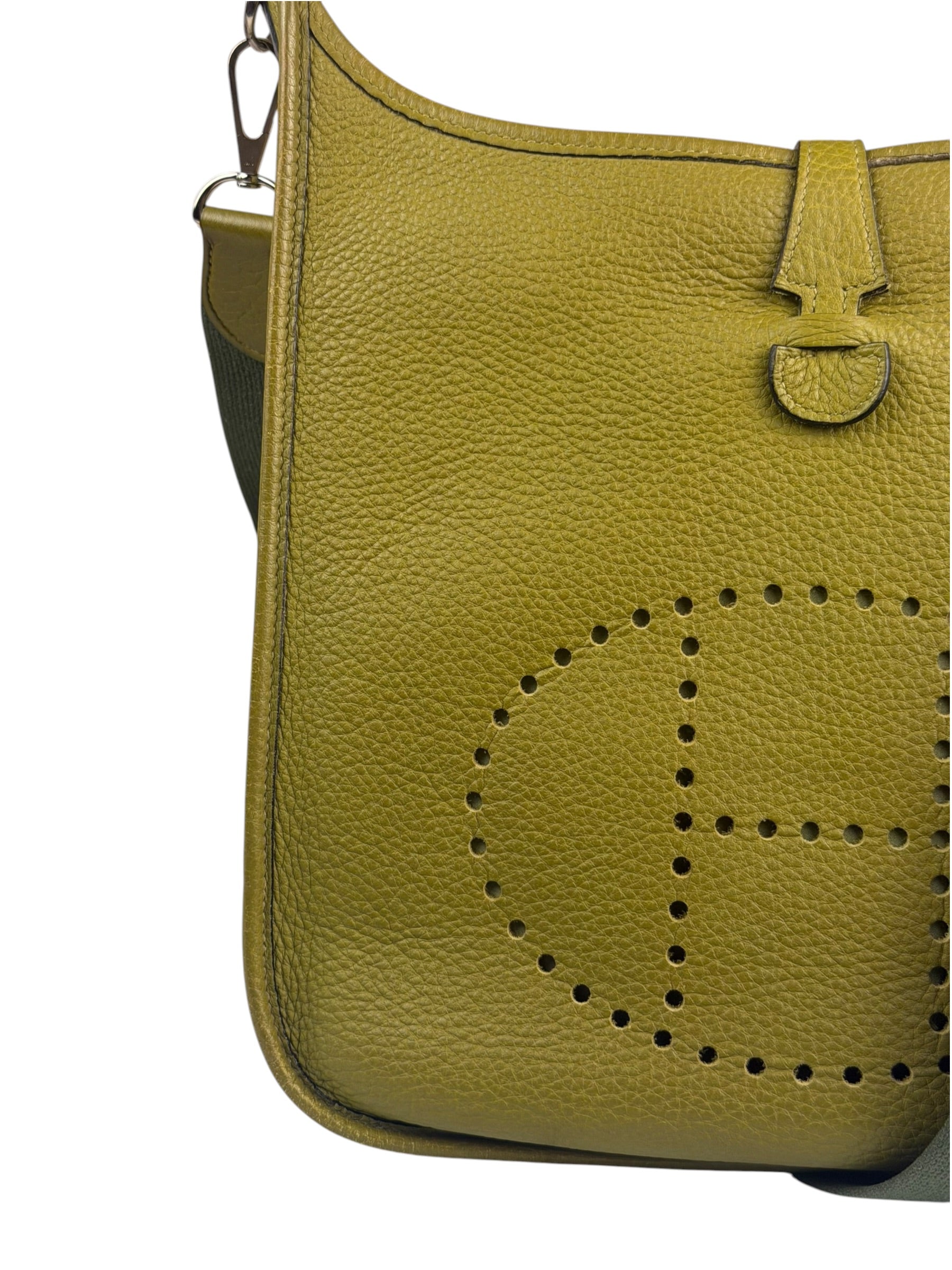 Hermes Green Leather Evelyne TMP Crossbody Bag
