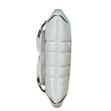 Gucci White Leather Horsebit Shoulder Bag