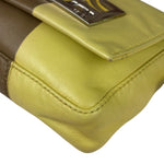 Fendi Camel Tan/Lime Yellow Leather Flap Pochette