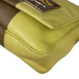 Fendi Camel Tan/Lime Yellow Leather Flap Pochette
