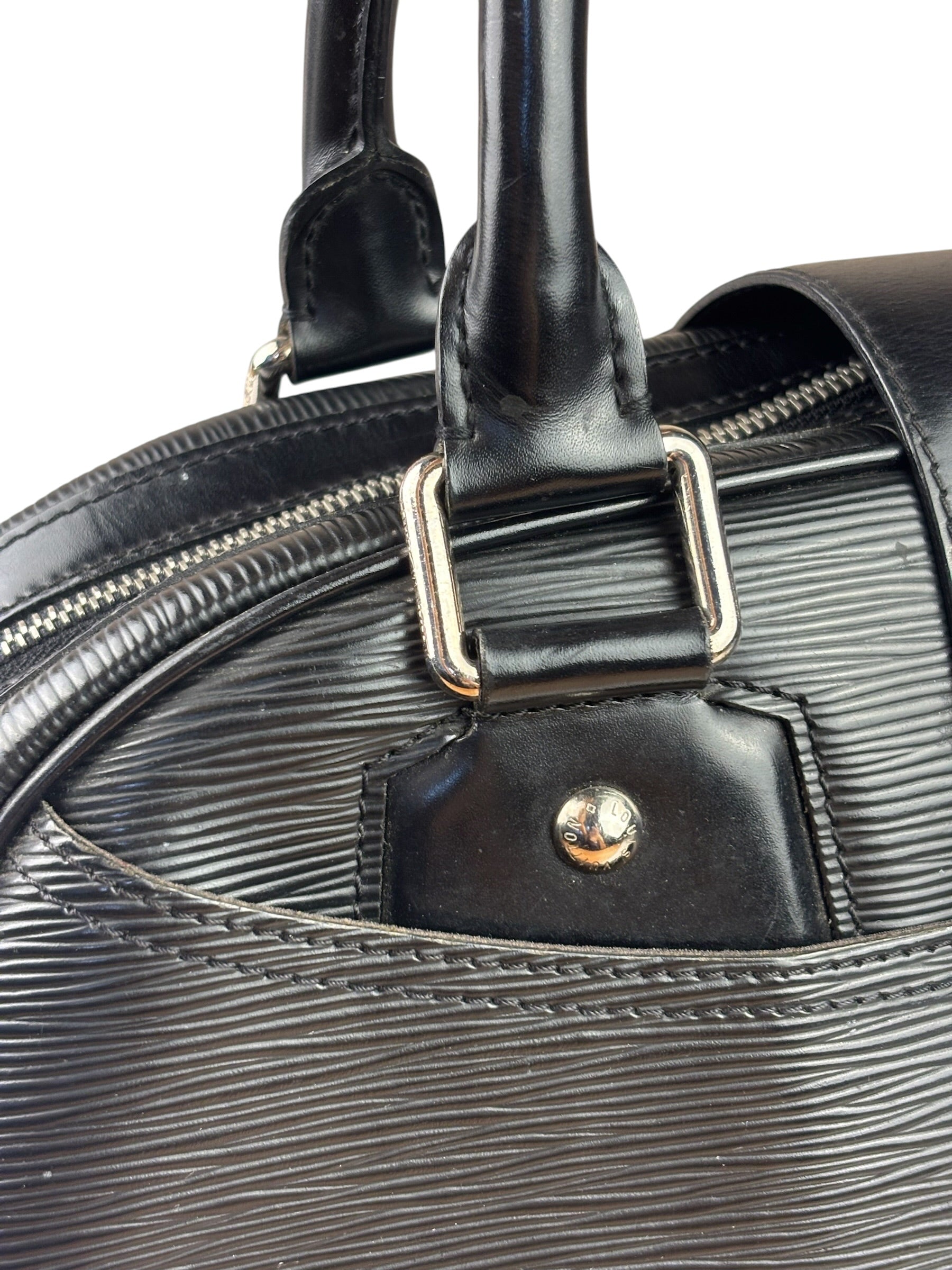 Louis Vuitton Black Epi Leather Montaigne Bowling Handbag