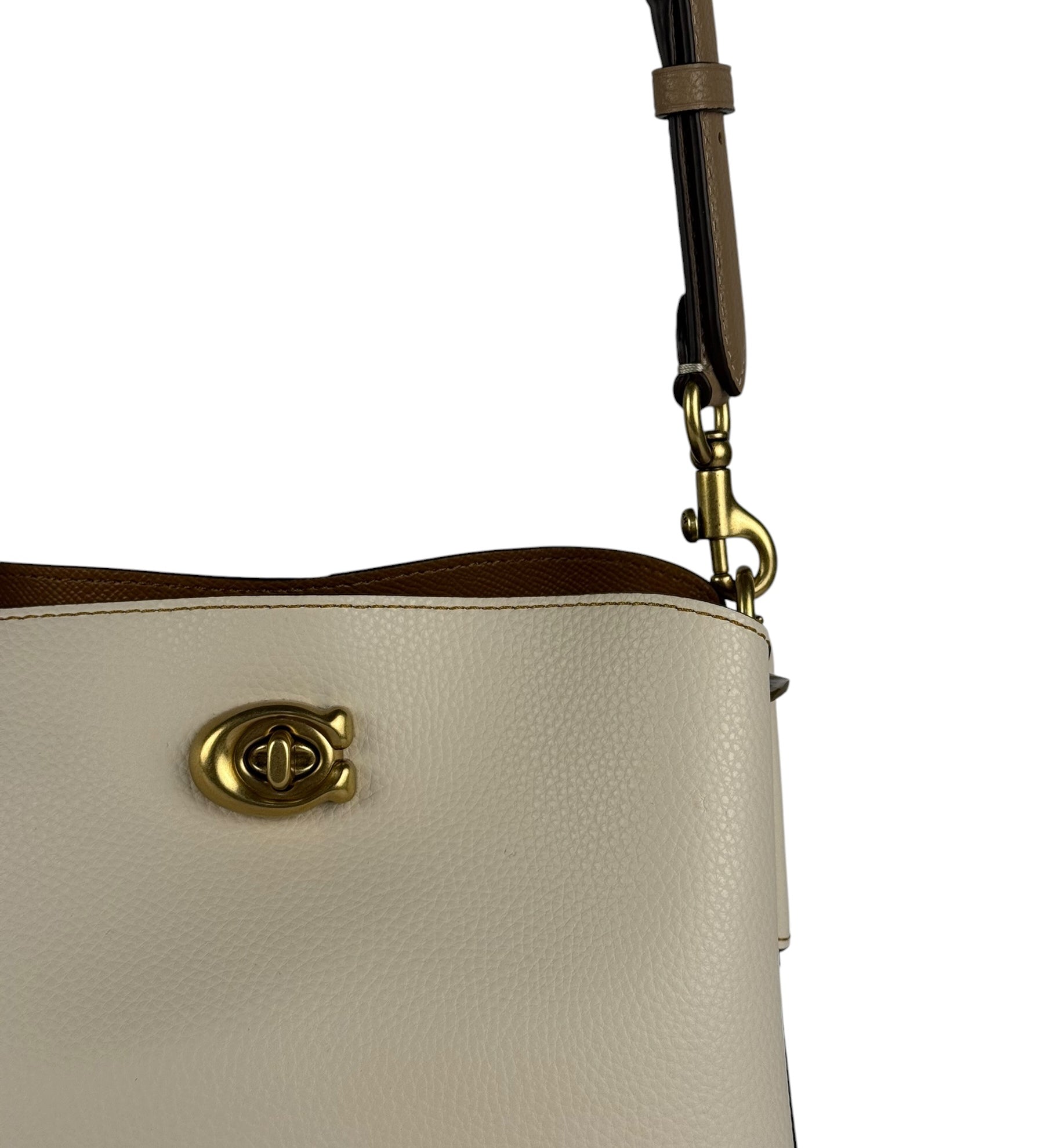 Coach Ivory Pebbled Leather Willow 2Way Bucket Bag