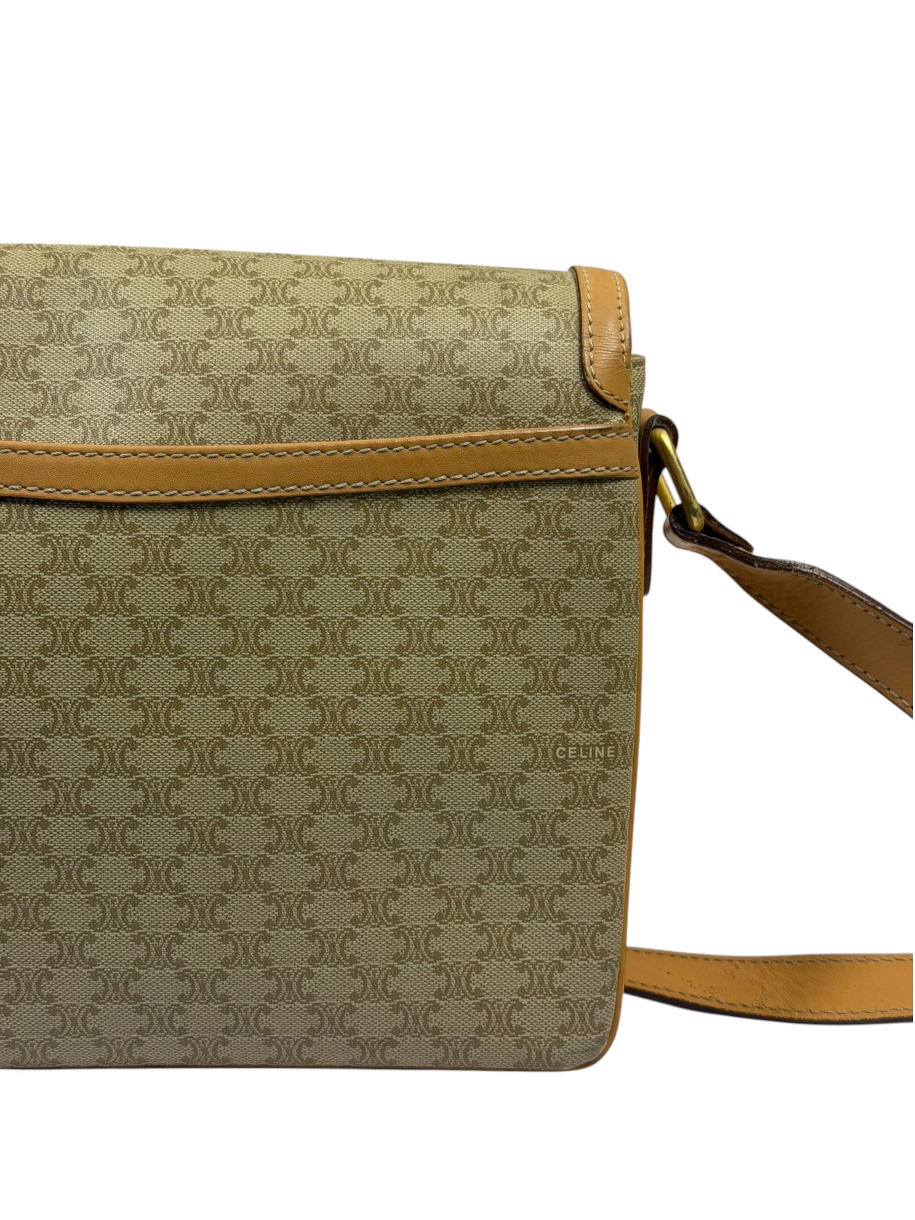Celine Vintage Macadam Coated Canvas Crossbody Bag