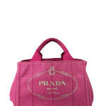 Prada Pink M Canapa Canvas Tote