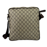 Gucci Brown Leather Trim Supreme Crossbody Bag