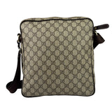 Gucci Brown Leather Trim Supreme Crossbody Bag