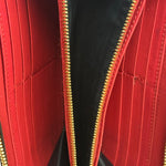 Burberry Vintage Red Leather Zip Long Wallet