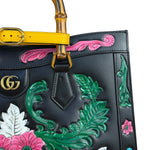Gucci Black Leather Floral Limited Edition Diana 2Way Tote