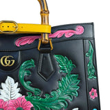 Gucci Black Leather Floral Limited Edition Diana 2Way Tote