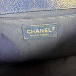 Chanel Blue Chevron Caviar Medium Boy Bag 2019