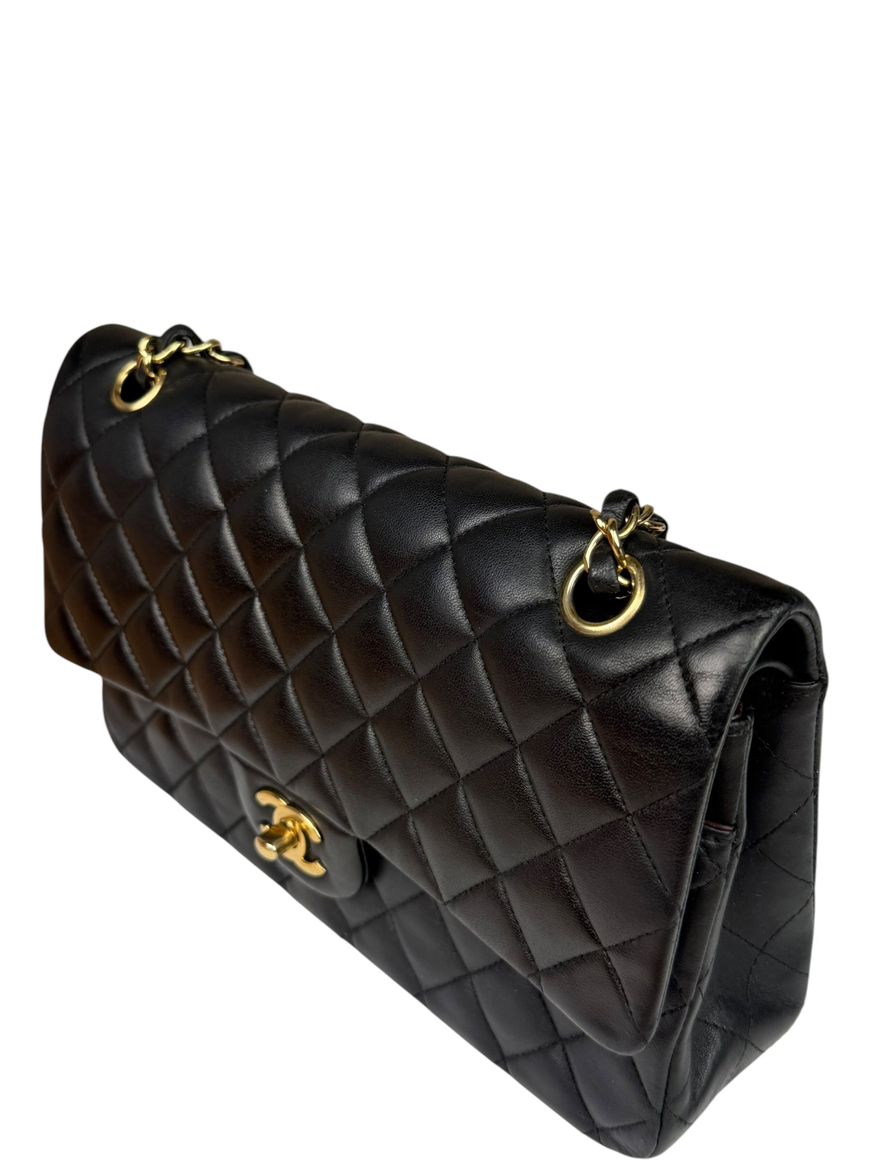 Chanel Black Quilted Leather Classic Medium Double Flap Bag 2014