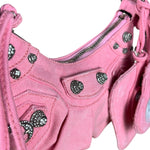 Balenciaga Pink Denim Le Cagole Shoulder Bag