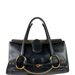 Gucci Vintage Black Horsebit Flap Bag