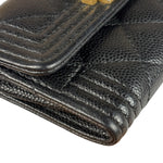 Chanel Black Calfskin Quilted Flap Coin/Card Holder