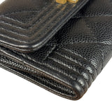 Chanel Black Calfskin Quilted Flap Coin/Card Holder