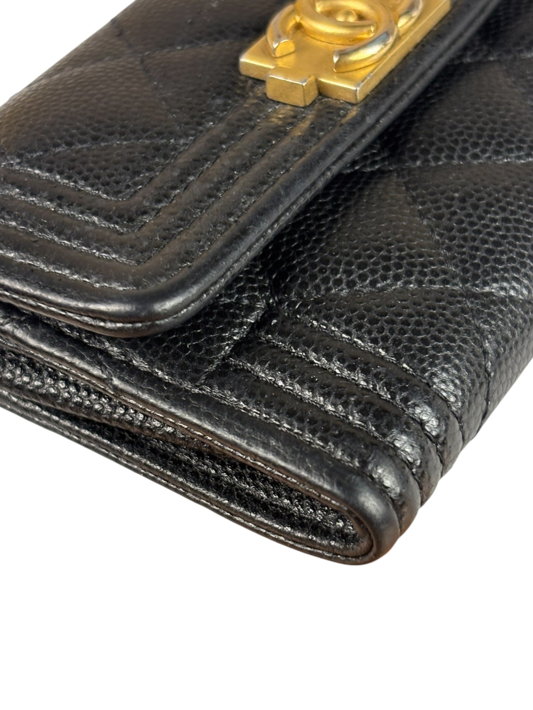 Chanel Black Calfskin Quilted Flap Coin/Card Holder