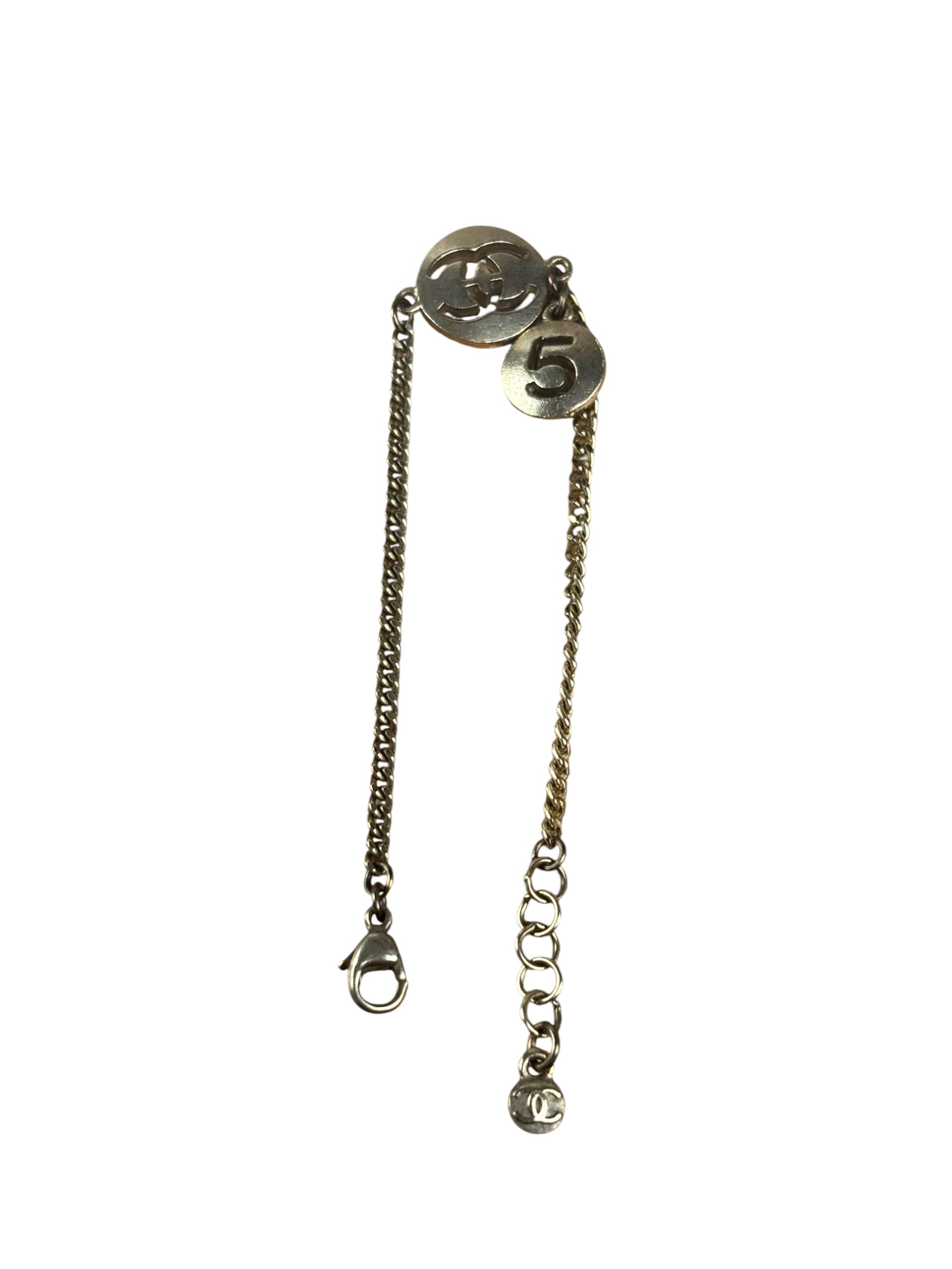 Chanel Vintage Double Medallion Charm Bracelet