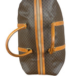 Celine Brown Leather Canvas Macadam Travel Handbag