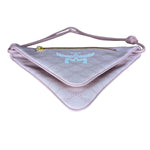 MCM Pink Triangle Logo Fold-Over Shoulder Bag