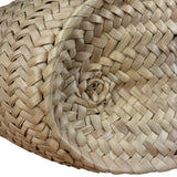 Loewe White Leather Raffia Basket Bag