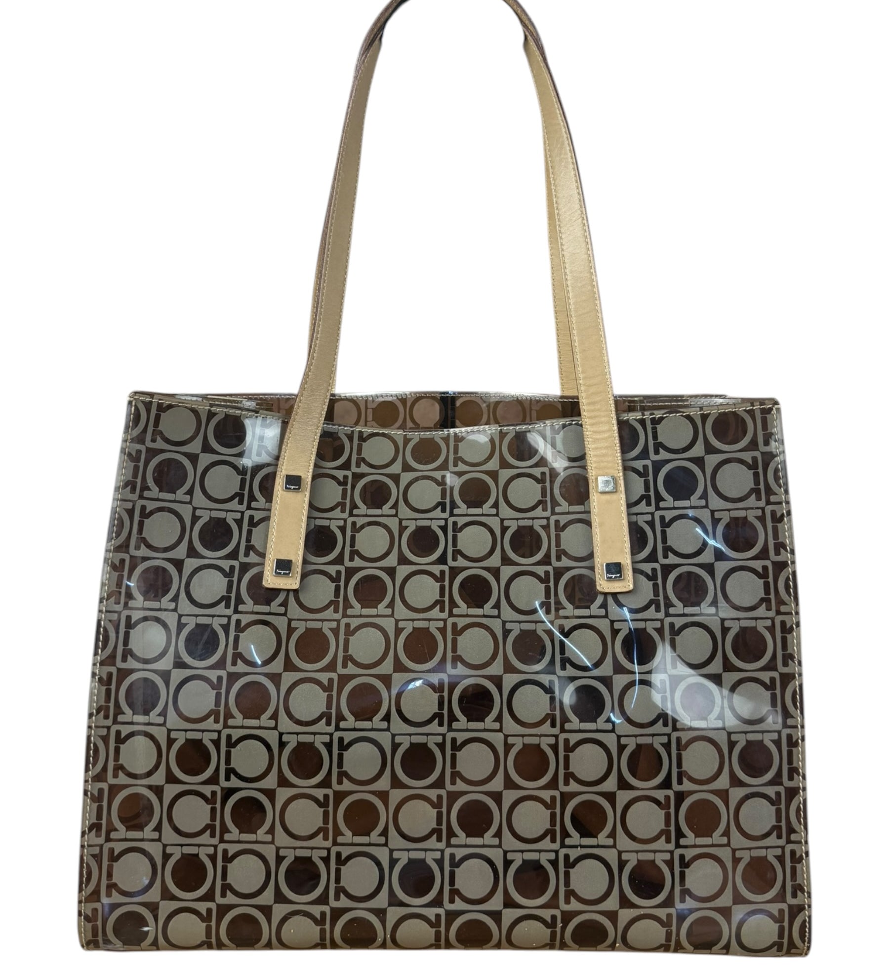 Salvatore Ferragamo Gancini Vinyl Tote/Hand Bag