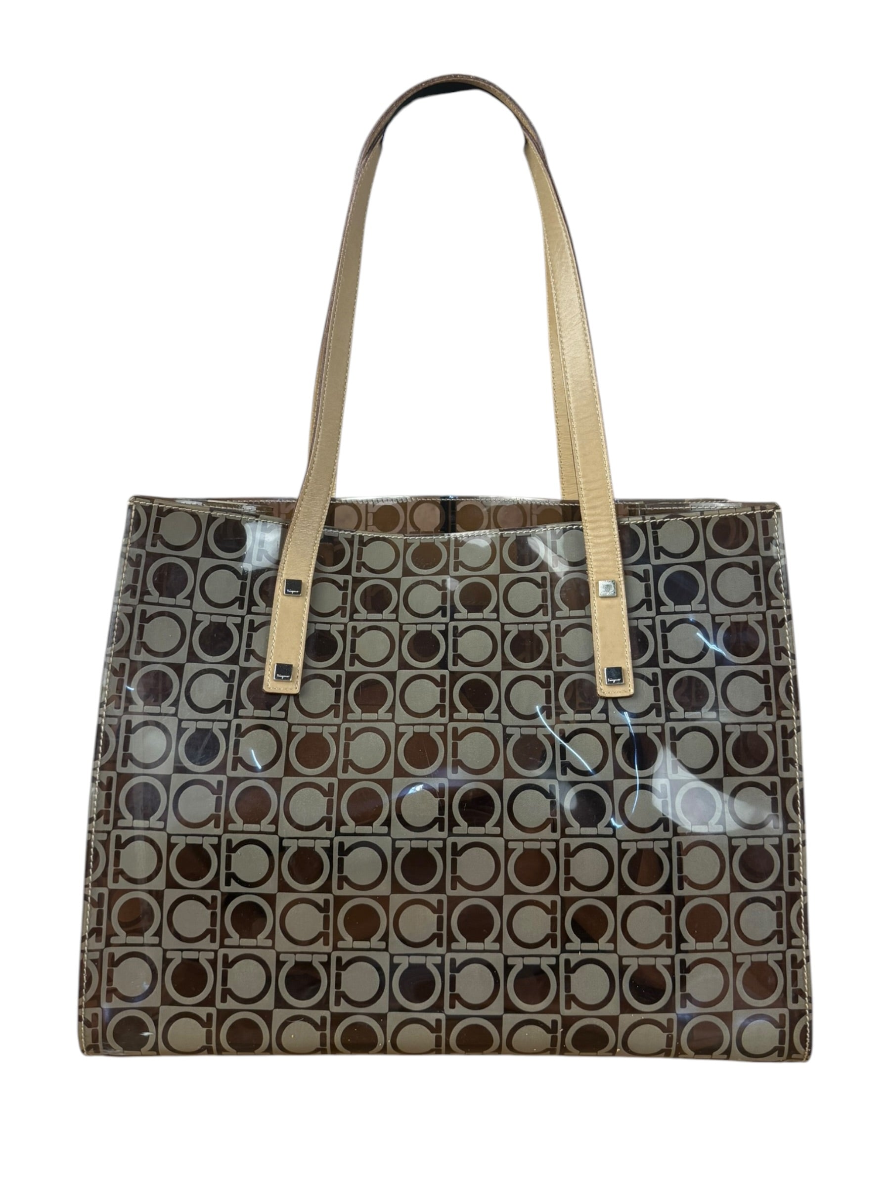 Salvatore Ferragamo Gancini Vinyl Tote/Hand Bag