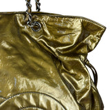 Chanel CC Green Metallic Patent Leather BonBon Chain Cinch Tote 2008