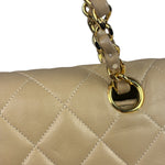 Chanel Beige Quilted Lambskin Flap Bag 90's