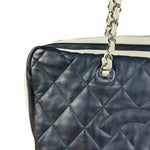 Chanel Navy Quilted Leather Lido Chain Shoulder Tote 2009