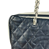 Chanel Navy Quilted Leather Lido Chain Shoulder Tote 2009