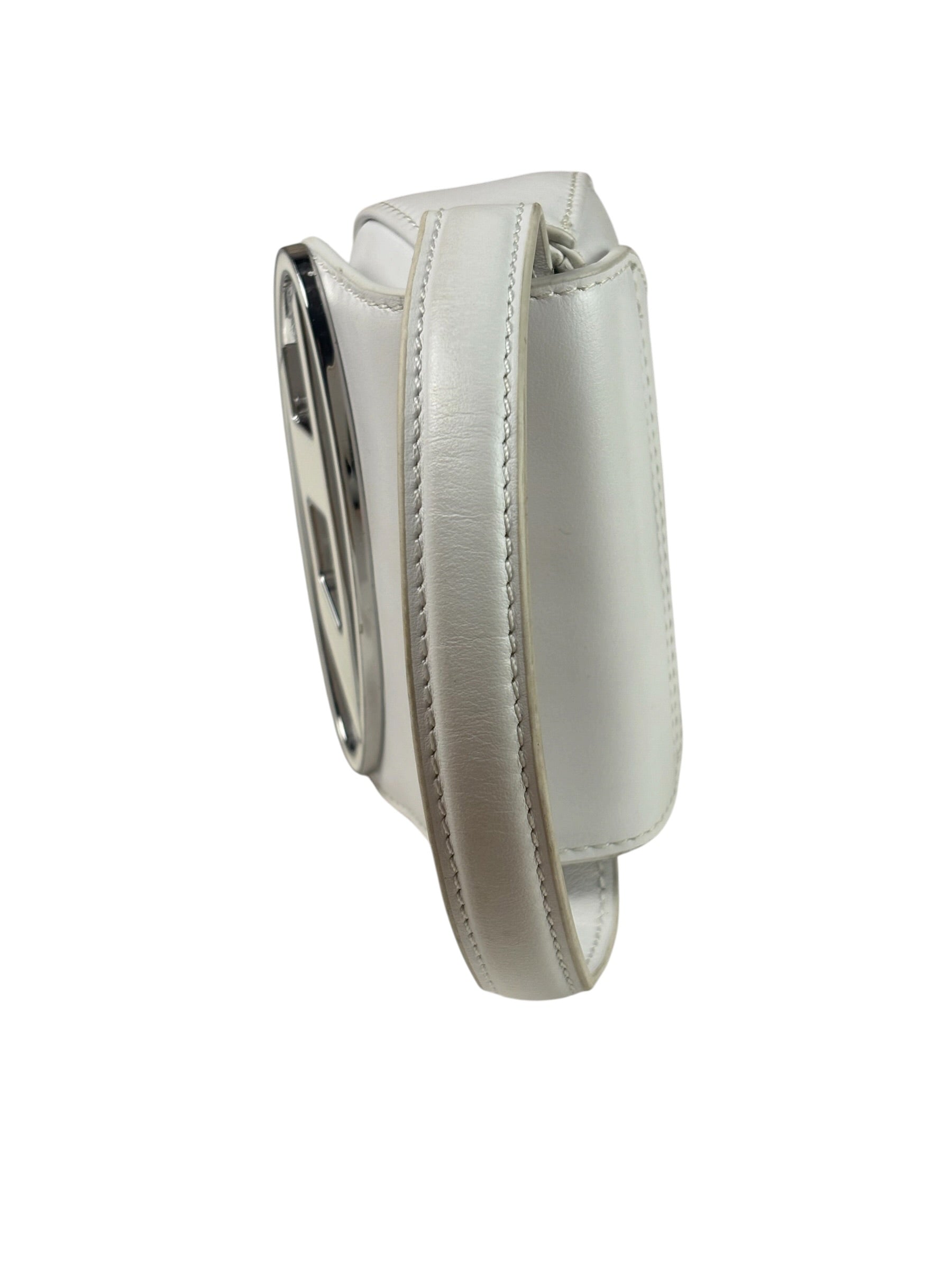 Diesel White Leather 1DR XS Two-Way Mini Bag