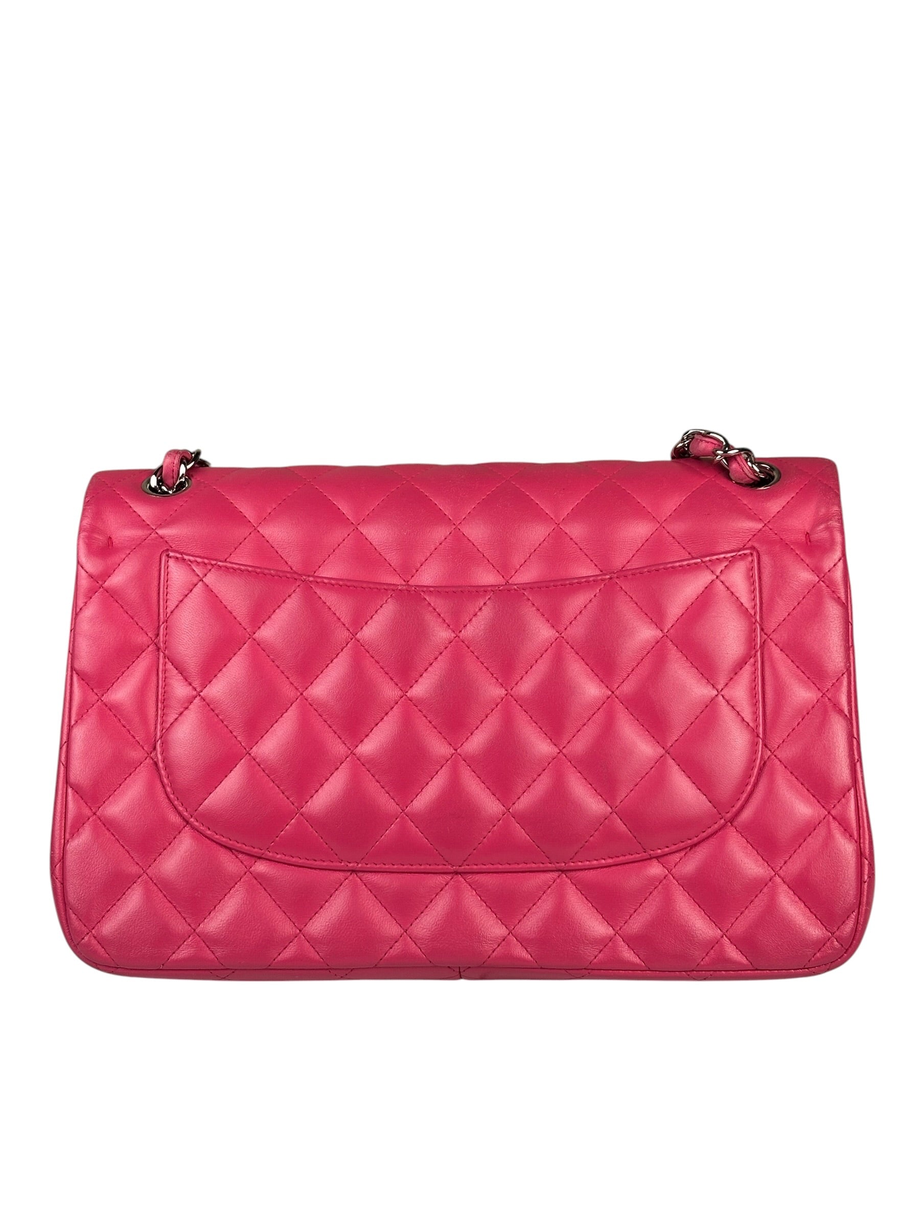 Chanel Pink Quilted Lambskin Jumbo Double Flap Bag 2014