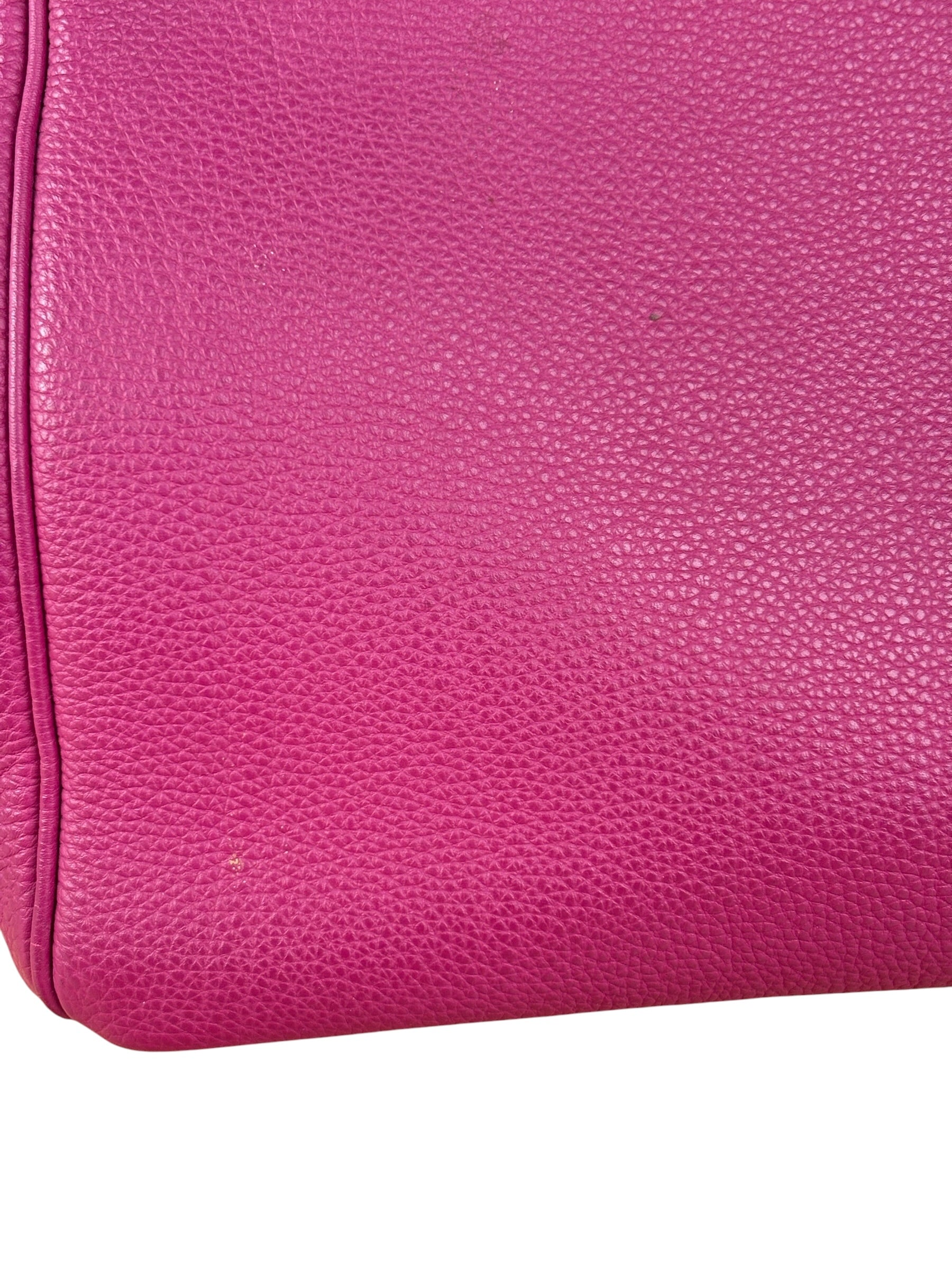 Hermes 2013 Plum Clemence Leather Palladium Birkin 35