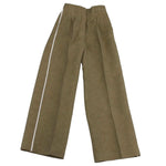 Fendi Wool Dark Beige Stripe Pleated Pants