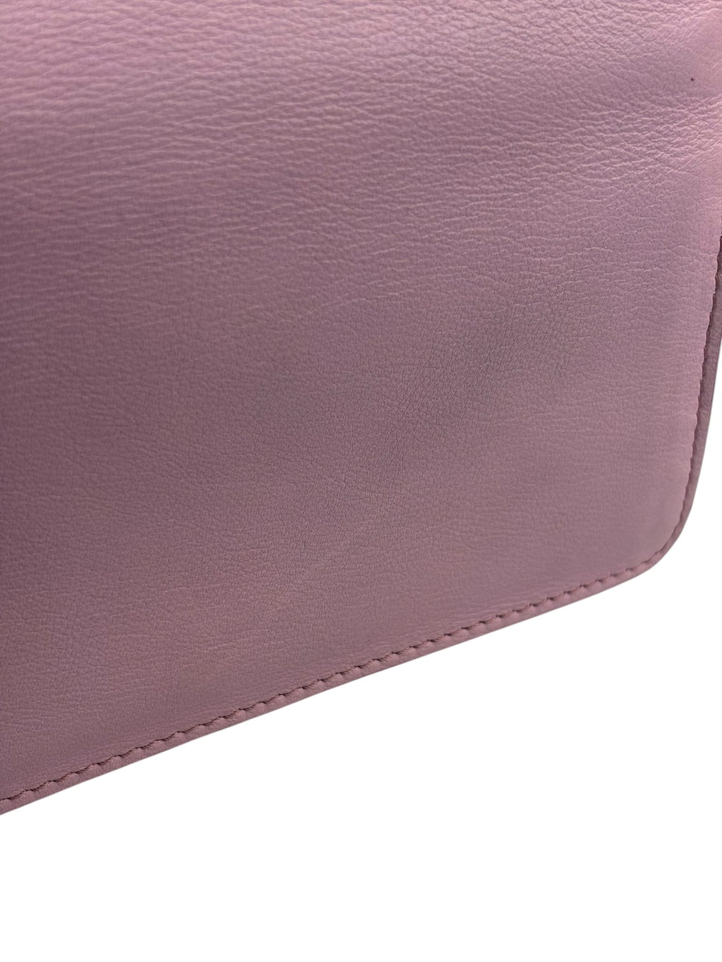 Fendi Pink Leather Tube Flap Wallet On Chain
