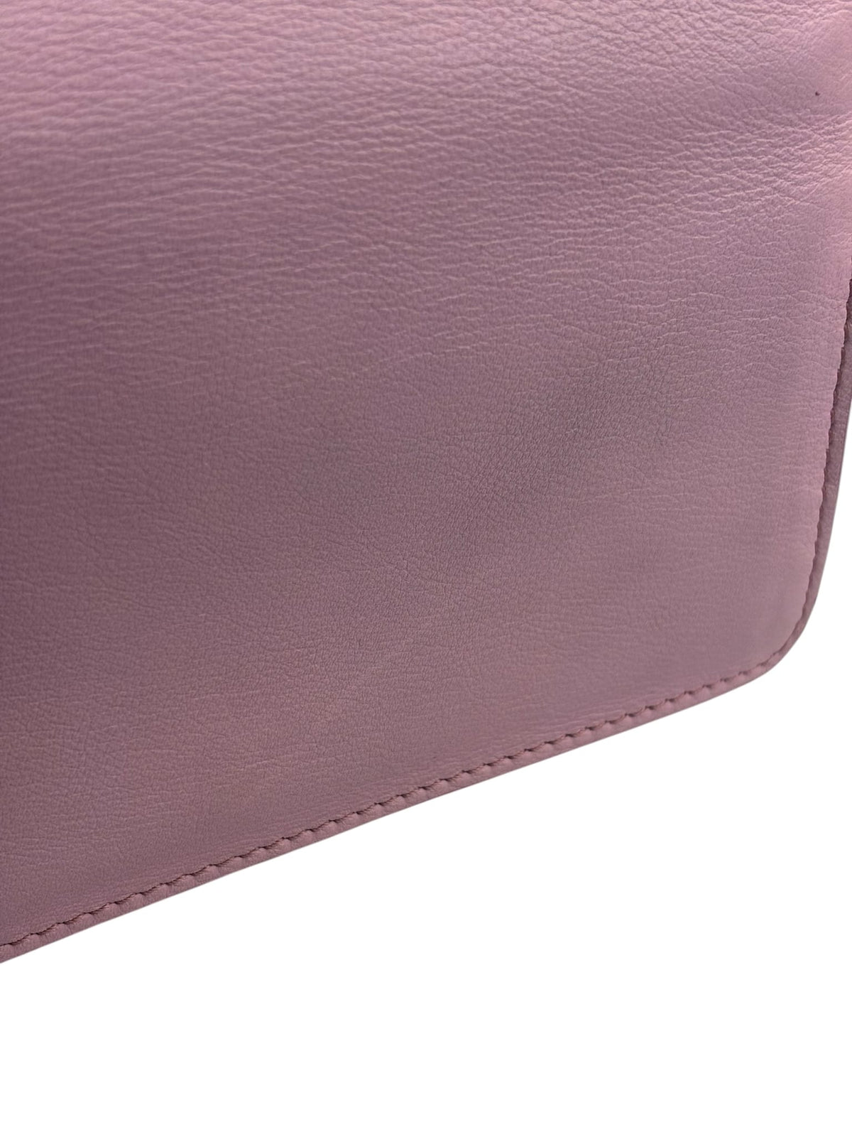 Fendi Pink Leather Tube Flap Wallet On Chain