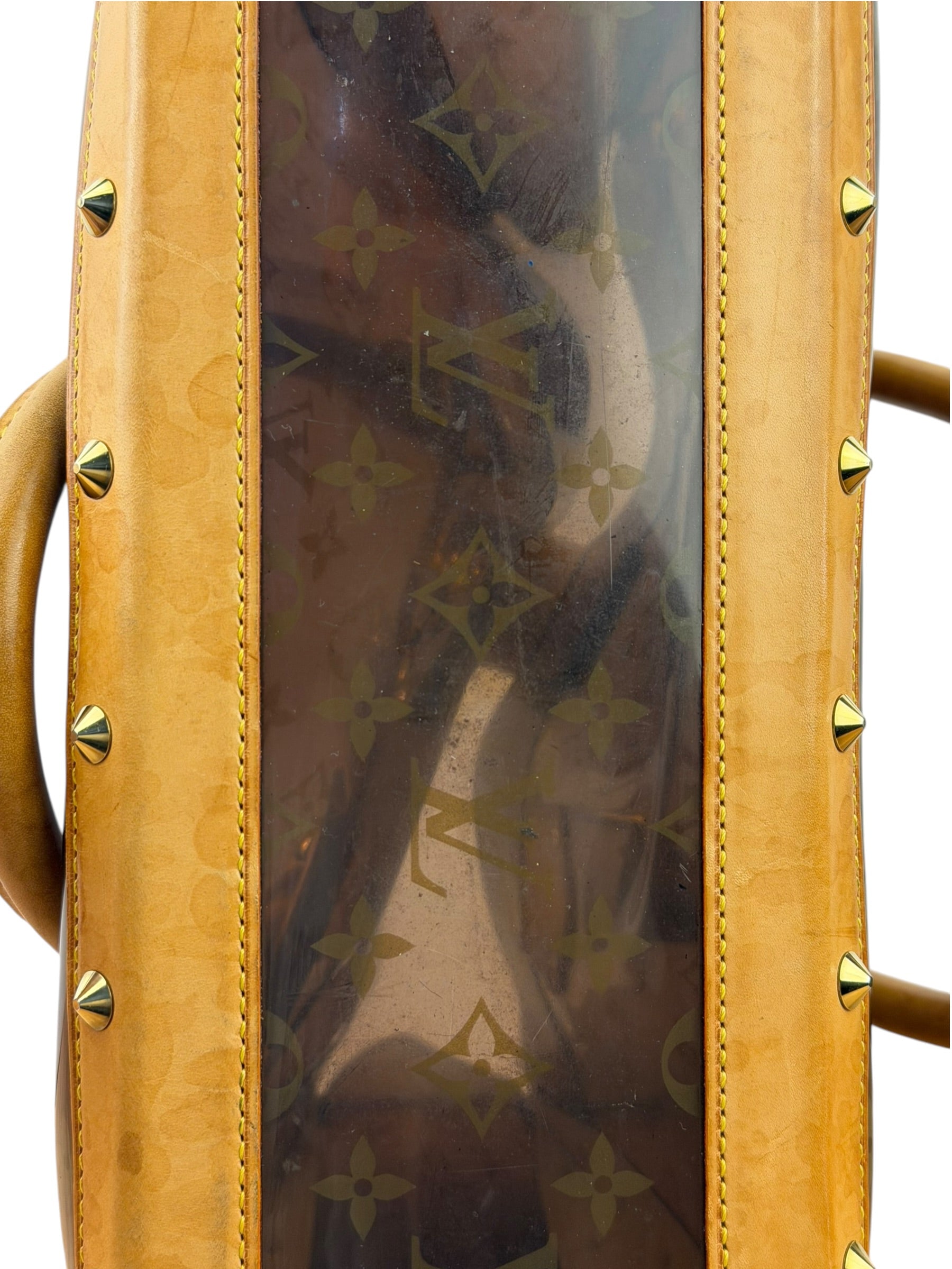 Louis Vuitton Vintage Brown Leather/PVC Monogram Ambre Tote